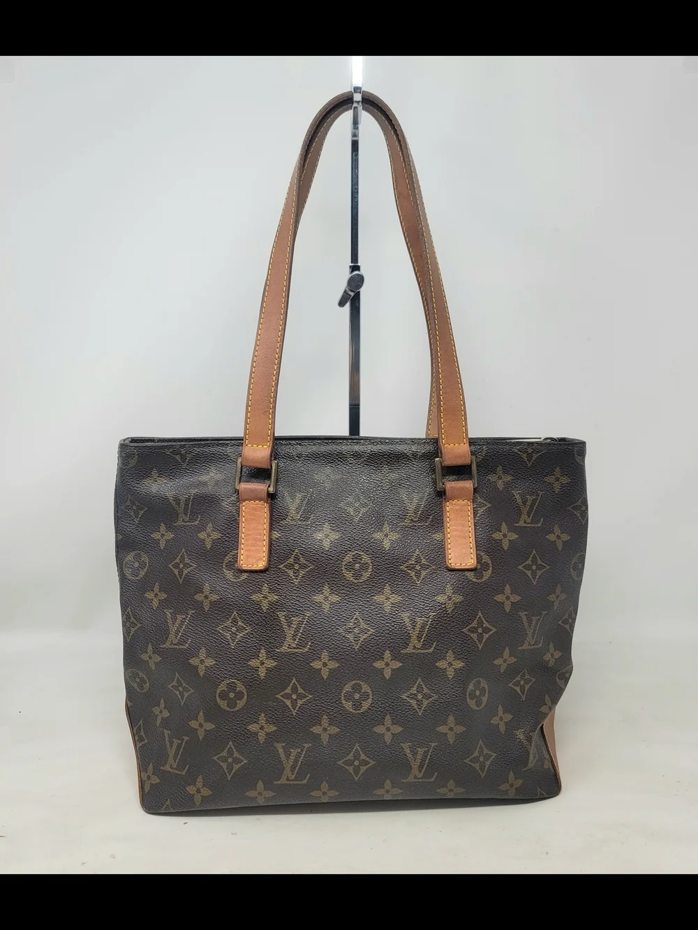 Louis Vuitton Cabas Piano Monogram Canvas Leather Shoulder Bag Authentic DU0072